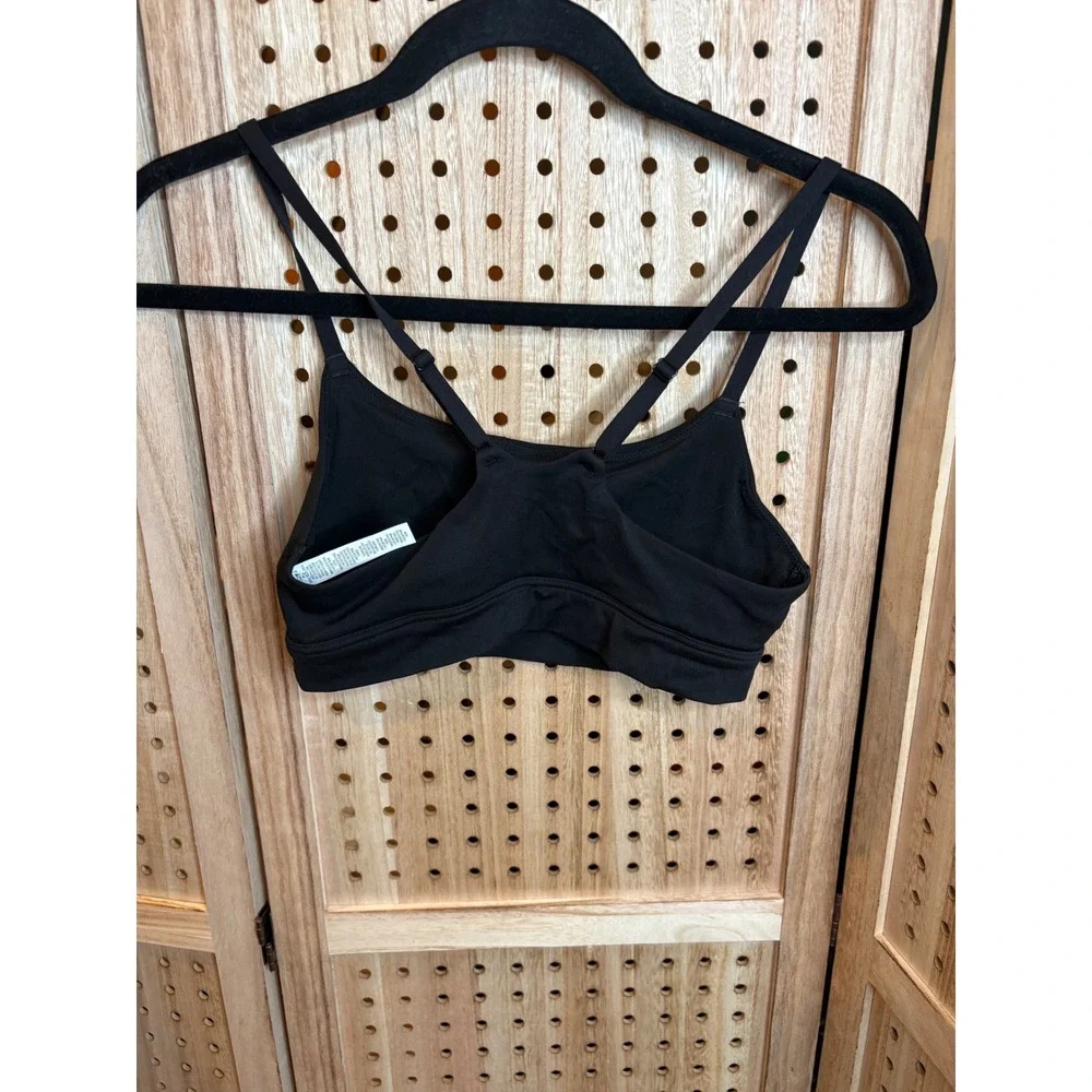 OFFLINE by Aerie Real Me Stretch Sports Bra Black Braided Lace Up Support Small